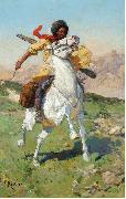 Franz Roubaud The caucasian warrior France oil painting artist